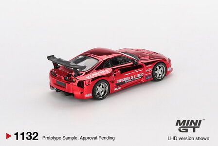 Mini GT 1:64 Toyota Supra (A80) Top Secret GT-300 Top Secret Red Chrome LHD. Verwacht 02-2026