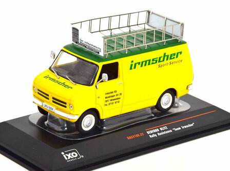 IXO 1:43 Bedford Blitz Rally - Team Irmscher geel groen  - in vitrine
