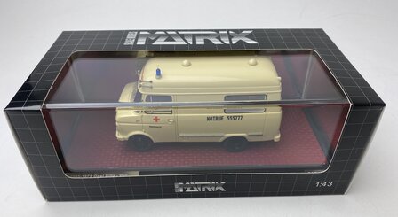 Matrix 1:43 Opel Blitz Voll Rettungswagen Neurenberg 65-75 beige - limited 100 pcs