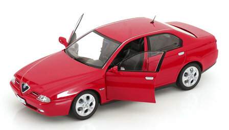 Mitica 1:18 Alfa Romeo 166 3.0 V6 1998 rood met zwart interieur