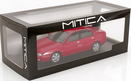 Mitica 1:18 Alfa Romeo 166 3.0 V6 1998 rood met zwart interieur