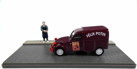 Atlas 1:43 Citroen 2CV  Felix Potin - Petit Utilitaires - burgundy, Diorama