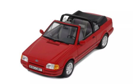 Otto Mobile 1:18 Ford Escort Mk4 XR3i Cabriolet Flamenco-Rot 1986. Levering 04-2026