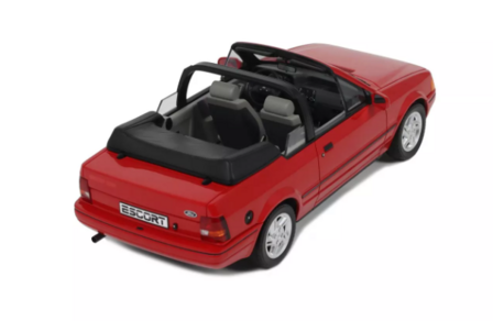 Otto Mobile 1:18 Ford Escort Mk4 XR3i Cabriolet Flamenco-Rot 1986. Levering 04-2026