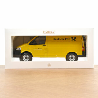 Norev 1:18 Volkswagen Transporter 2003 - Deutsche Post geel - Levering 05-2026