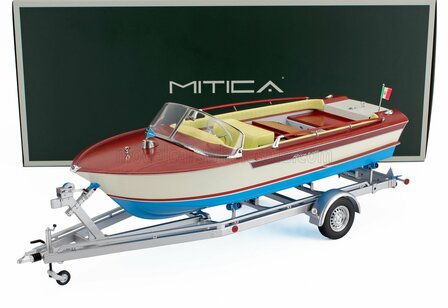 Mitica 1:18 Riva Junior 1966 - Motorboot met trailer - Ivory yellow