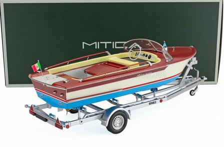 Mitica 1:18 Riva Junior 1966 - Motorboot met trailer - Ivory yellow