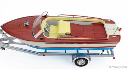 Mitica 1:18 Riva Junior 1966 - Motorboot met trailer - Ivory yellow