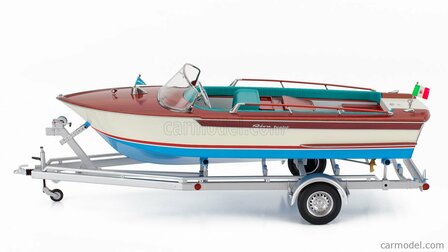 Mitica 1:18 Riva Junior 1966 - Motorboot met trailer - Ivory Sea blue.