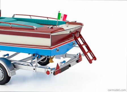 Mitica 1:18 Riva Junior 1966 - Motorboot met trailer - Ivory Sea blue.