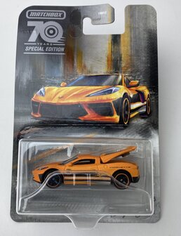 Matchbox 1:64 Chevrolet Corvette C8 2020 oranje - Matchbox 70 Years Special Edition no 2/5