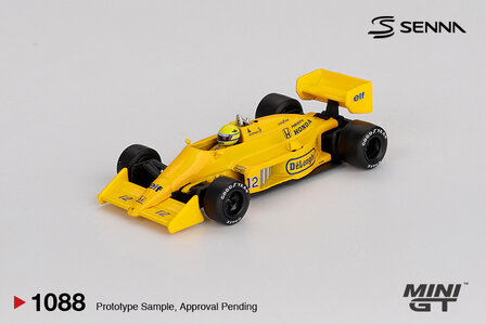 Mini GT 1:64 Lotus 99T, No 12 Ayrton Senna 1987 Monaco Grand Prix Winner