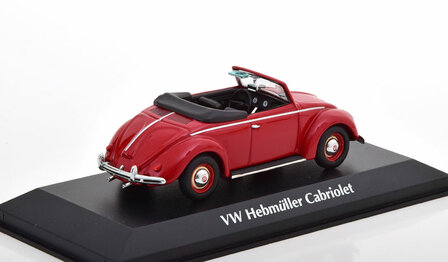 Maxichamps 1:43 Volkswagen Hebmuller Cabriolet 1950 Rood