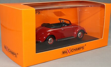 Maxichamps 1:43 Volkswagen Hebmuller Cabriolet 1950 Rood