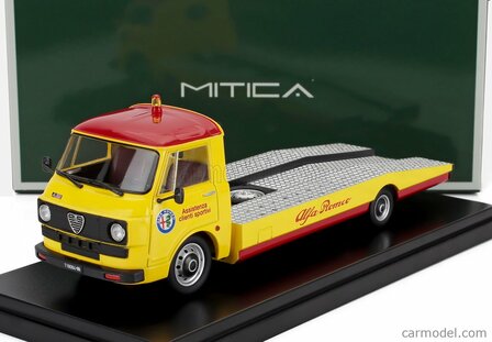 Mitica 1:43 Alfa Romeo A12 ( F12) oprijwagen tweede serrie 1977 - Assitenza clienti sportive -geel rood