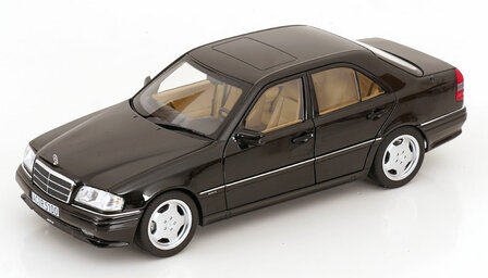 Norev 1:18 Mercedes Benz C36 AMG 1993 Obsidian Black metallic met 6 openingen