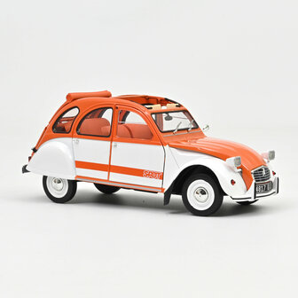 Norev 1:18 Citroen 2CV Spot 1976 wit / oranje. Levering 10-2026