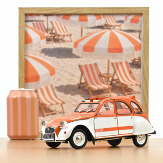 Norev 1:18 Citroen 2CV Spot 1976 wit / oranje. Levering 10-2026