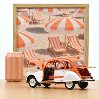 Norev 1:18 Citroen 2CV Spot 1976 wit / oranje. Levering 10-2026