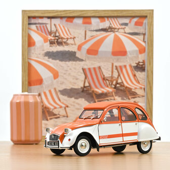 Norev 1:18 Citroen 2CV Spot 1976 wit / oranje. Levering 10-2026
