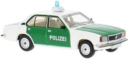 Premium Classixxs 1:87 Opel Ascona B 1975 wit groen - Polizei Hessen - in windowbox
