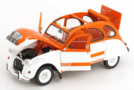Norev 1:18 Citroen 2CV Spot 1976 wit / oranje