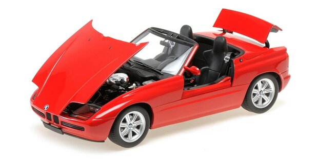 Minichamps 1:18 BMW Z1 Cabriolet 1988 rood.