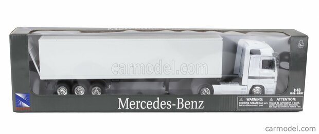 NewRay 1:43 Mercedes Benz Actros 1857 met oplegger wit 1998
