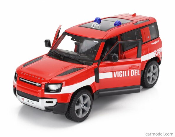 Bburago 1:24 Land Rover New Defender 110 Vigili Del Fuoco 2022 brandweer 