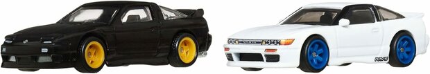 Hotwheels 1:64  Set 2 Nissan -  Nissan 180SX Type X 1996 & Nissan SilEighty. HotWheels Premium Car Culture