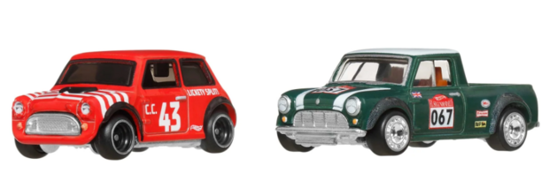 Hotwheels 1:64  Set 2 Mini - Morris Mini no 43 & Austin Mini Pickup 1967. HotWheels Premium Car Culture