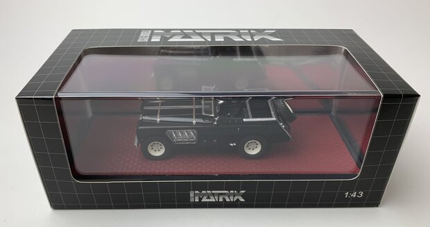 Matrix 1:43 Land Rover 109 Bell Aurens longnose open zwart. Individueel genummerd - Limited 100 pcs