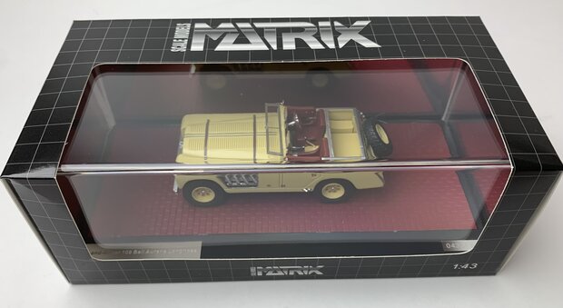 Matrix 1:43 Land Rover 109 Bell Aurens longnose open geel. Individueel genummerd  - Limited 100 pcs