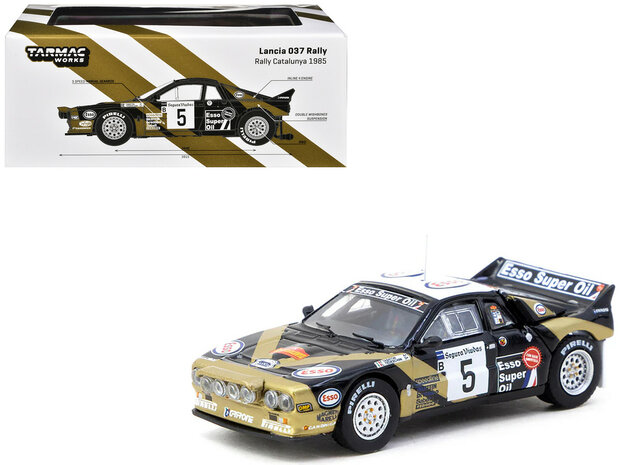 Tarmac 1:64 Lancia 037 Rally no 5 Fabrizio Tabaton - Luciano Tedeschini Winner "Rally Catalunya" (1985) "Hobby64+"