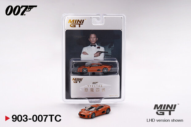 Mini GT 1:64 Jaguar C-X75 Orange Metallic 007 James Bond "Spectre" (2015) Movie - Chinese Blister Packaging!