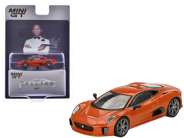 Mini GT 1:64 Jaguar C-X75 Orange Metallic 007 James Bond "Spectre" (2015) Movie Limited Edition