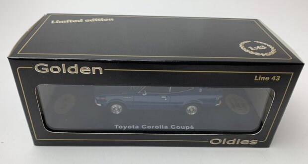 Golden Oldies 1:43 Toyota Corolla Coupe blauw - resin model - Limited 100 pcs