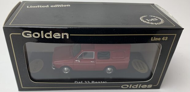 Golden Oldies 1:43 Daf 33 besteld Brandweer met ladder rood - resin model - Limited 150 pcs