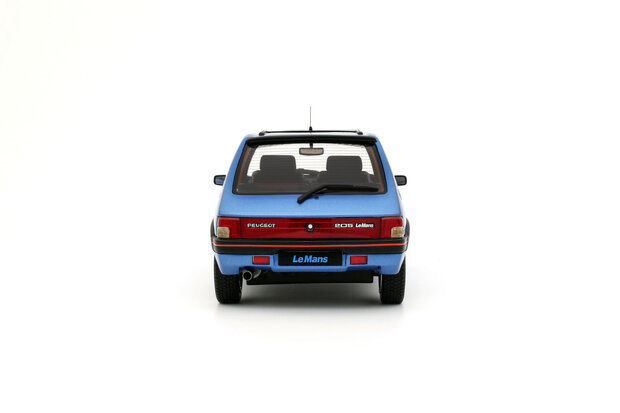 Otto Mobile 1:18 Peugeot 205 1.9 GTI Le Mans Miami Blue 1991. Levering 09-2025