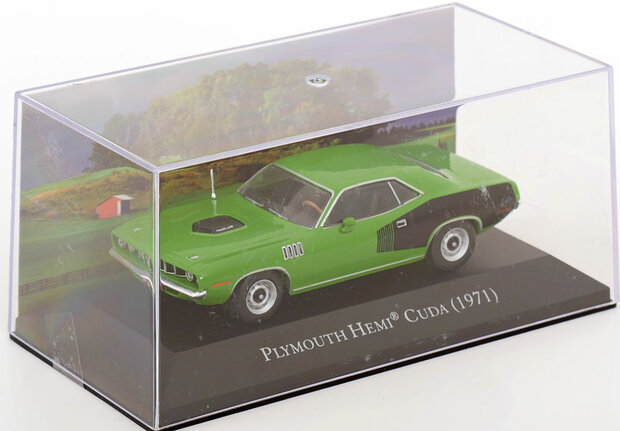 Atlas 1:43 Plymouth Hemi Cuda 1971 groen zwart
