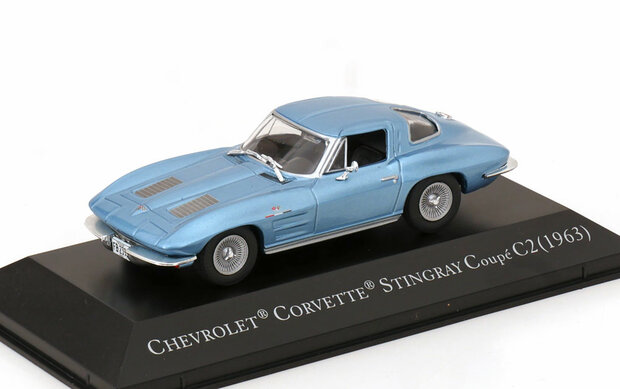 Atlas 1:43 Chevrolet Corvette C2 Stingray 1963 lichtblauw metallic