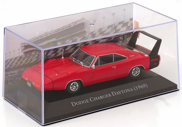 Atlas 1:43 Dodge Charger Daytona 1969 rood zwart