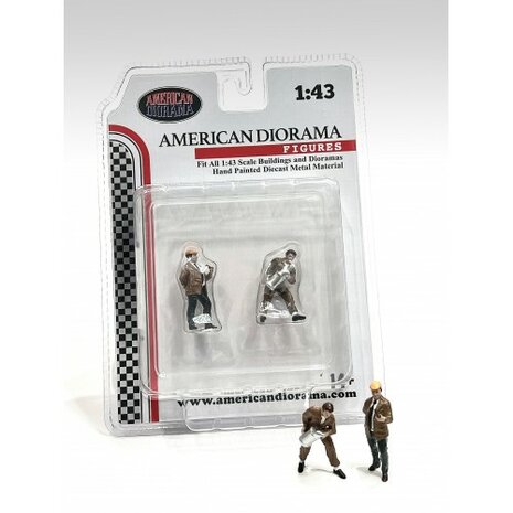 American Diorama 1:43 Race Day Metal Figure set no 4 - set 2 figuren