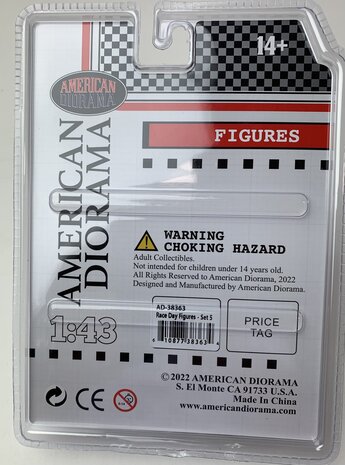 American Diorama 1:43 Race Day Metal Figure set no 5 - set 2 figuren, excl. auto