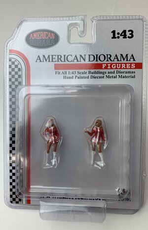 American Diorama 1:43 Race Day Metal Figure set no 6 - set 2 figuren, excl. auto