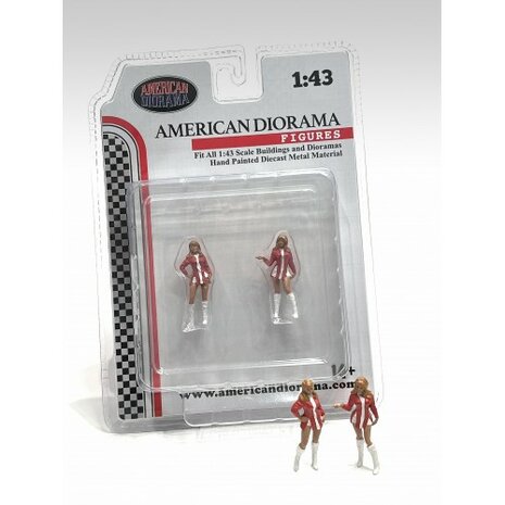 American Diorama 1:43 Race Day Metal Figure set no 6 - set 2 figuren, excl. auto