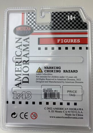 American Diorama 1:43 Mechanic Crew 4x4 Camel Trophy Metal Figures set no 2 - set 2 figuren, excl. auto