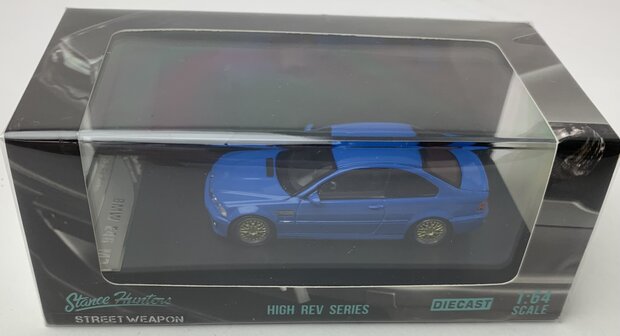 Stance Hunter 1:64 BMW  E46, blue with BBS rim blauw
