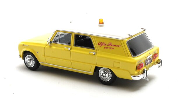Matrix 1:43 Alfa Romeo Giulia 105 Promiscus by Colli Alfa Romeo Service geel '62-'72. Verwacht eind 09-2025