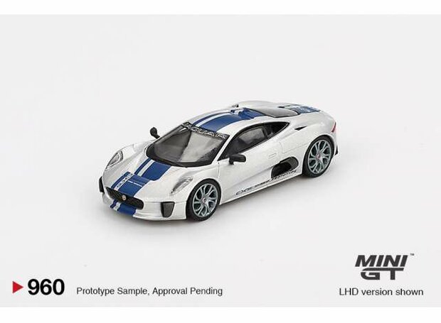 Mini GT 1:64 Jaguar C-X75, silver/blue  2010 LHD